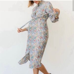 Storq • Floral Easy Shirt Dress (maternity/ postpartum nursing) size 3/M